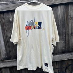 Fubu Graphic T Shirt Size XXL Tan With Graphic Orange Yellow Gray Navy