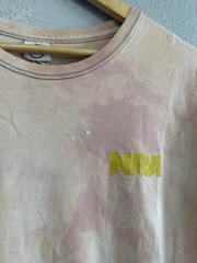 NRA Double-Sided Logo Graphic Print Mens XL Beige Pink Crew Neck T-Shirt