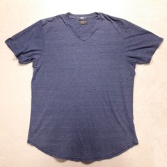 Goodlife Mens V-Neck T-Shirt Blue Heather 2XL Cotton Rayon Blend Short Sleeve