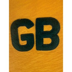 Mitchell & Ness Long Sleeve T-Shirt Mens XL Gold Green Bay Packers GB Applique