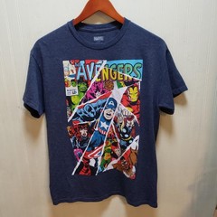 Marvel Avengers Captain America Shirt Mens Medium Blue Graphic Tee Comic Book