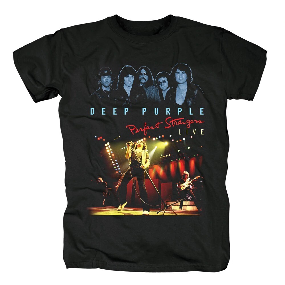 Retro Deep Purple Perfect Strangers Live Shirt Classic Black S-5XL