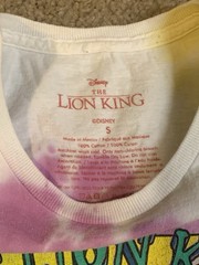 Rare Disney Lion King T-Shirt Tie-Dye Size Small Unisex Simba Timon and Pumbaa