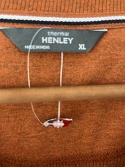 Therma Henley Men’s Rust Shirt Waffle Knit Cotton Blend Thick Fall XL New