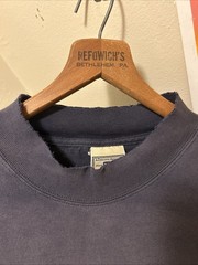 LEE vintage 90s SUN FADED Distressed Navy Long Sleeve GRUNGE Mock Neck Shirt XL