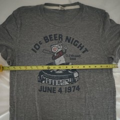 Homage 10 Cent Beer Night T Shirt Mens Size Medium Gray Cleveland Ohio