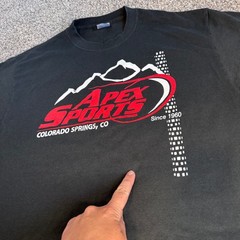Apex Sports Black T-Shirt Colorado Springs Cotton Blend Men’s Size Large Motor