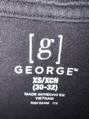 🍀 FLAW See Pics George Men’s Black XS (30-32) Long Sleeve Crew Neck T-Shirt!