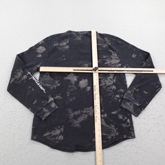 Hollister Shirt Medium Black Gray Dye Waffle Knit Thermal Must Have Collection