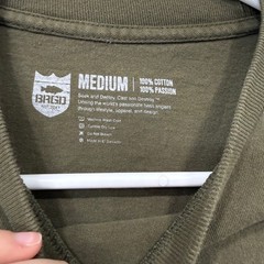 Bass Brigade Long Sleeve T Shirt Olive Green Men’s Medium Cotton