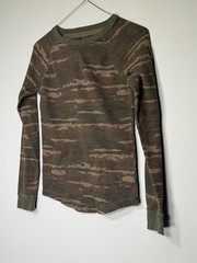 Mossimo Supply Co. Camo Waffle Knit Top – Olive & Brown. SKU BB101