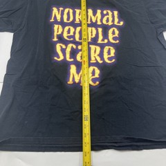 Jerzees Normal People Scare Me T Shirt Short Sleeve Graphic Black Size 2XL {152}