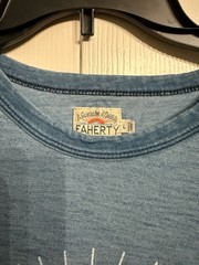 Faherty Short Sleeve T-shirt SzL Malibu Blue Heather Rare