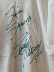 2001 Eddie Money Graphic White Tour Tee Personalized Autographed Back, Size L