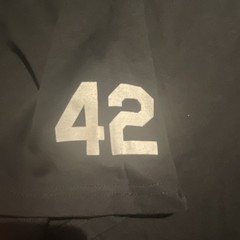 Nike Tee Jackie Robinson 42 Graphic Print Black Loose Fit Crew Neck L