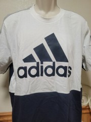 Mens ADIDAS NEW Two Tone Blue and White Shirt Short Sleeves Size Large Tall