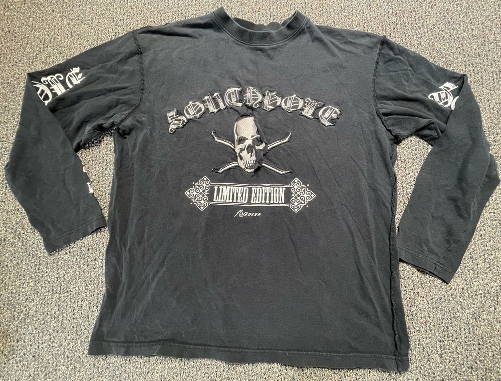 Vintage Southpole Y2K Limited Edition Graphic Skull Long Sleeve Large Black Rare