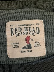 RedHead Shirt Mens Large Gray Long Sleeve Thermal Waffle Knit Casual Crewneck
