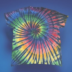 *New* 2XL – Sm Handmade Tie Dye, Spectrum Navy Rainbow, Crew or V-Neck