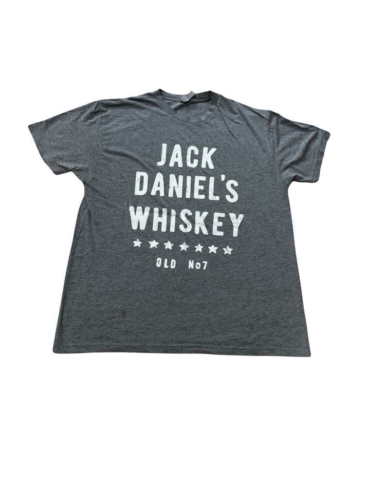 Jack Daniel’s Whiskey Old No. 7 Graphic T-Shirt Gray Size Large 241
