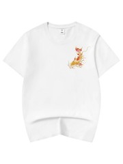 Niepce Japanese Streetwear Embroidery T-shirt Golden Koi Fish Graphic Tee