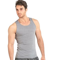 Men’s Tank Top 100% Cotton Black Grey A-Shirt Wife Beater Undershirts Size S-3XL