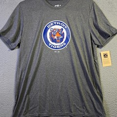 MLB Detroit Tigers Shirt Mens XL Gray Baseball Outdoor Sports Classic Retro NWT