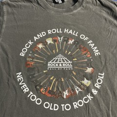VINTAGE Rock and Roll Hall of Fame Shirt Mens Size Small Gray Music Graphic Tee