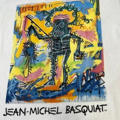 Jean Michel Basquiat Shirt Men Large Art Fishing Robot Retro Work Party Core Go