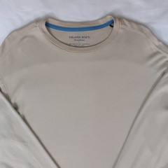 Tommy Bahama Island Soft Shirt Men L Tan Brown Long Sleeve Tee Pima Modal Casual