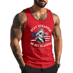 Stay Strapped or get clapped, George Washington,4th of July Tank Top