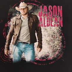 Anvil Jason Aldean Mens Medium 2012 Tour Black Tshirt Music Double Sided Graphic
