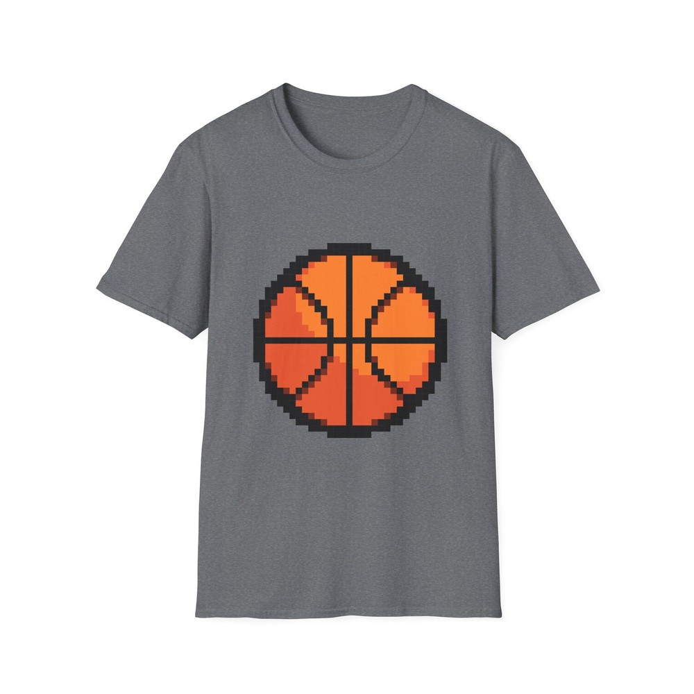 Pixel Art Basketball T-Shirt, Sporty Tee, Multiple Colors, Multiple Colors