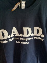 D.A.D D.Dads Against Daughters Dating Funny T- Shirt XLG Navy Blue Las Vegas
