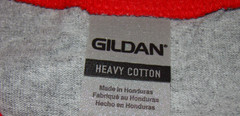 Gildan Adult Heavy Cotton 3/4 Baseball Raglan Sleeve Red/Gray Red/White T Shirt