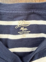 J.Crew Knit Goods Men’s Blue/White Striped Slub 100%Cotton Crewneck Tee Sz. XL
