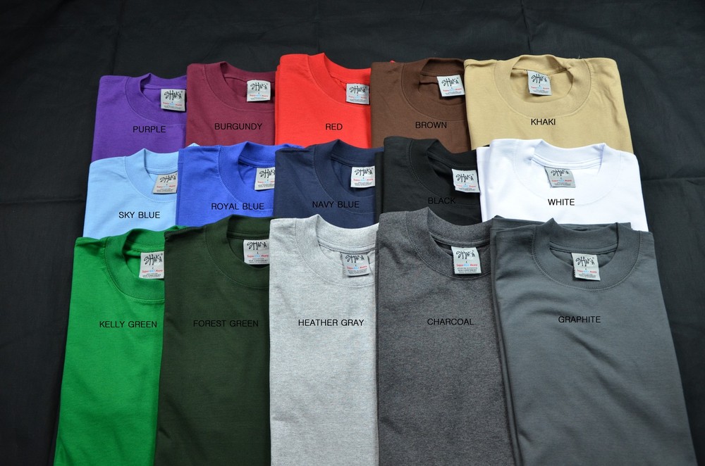 2 NEW SHAKA WEAR SUPER MAX HEAVY WEIGHT T-SHIRTS COLOR TEE PLAIN 4XLT TALL 2PC