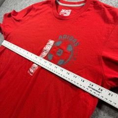 Adidas Soccer Performance Tee Mens Large Red Graphic Climalite T-Shirt