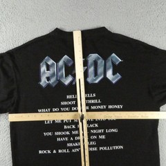 Vintage AC/DC Back In Black Shirt XL Black Band Tour Graphic Tee Double Sided