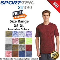Sport-Tek ST390 Mens Short Sleeve PosiCharge Electric Heather Crew Neck T-Shirt