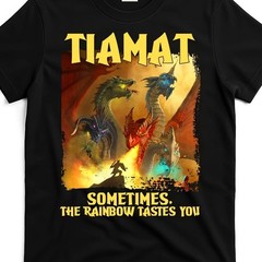 Tiamat DnD Dragon Sometimes Rainbow Taste You Funny Graphic Tee Mens