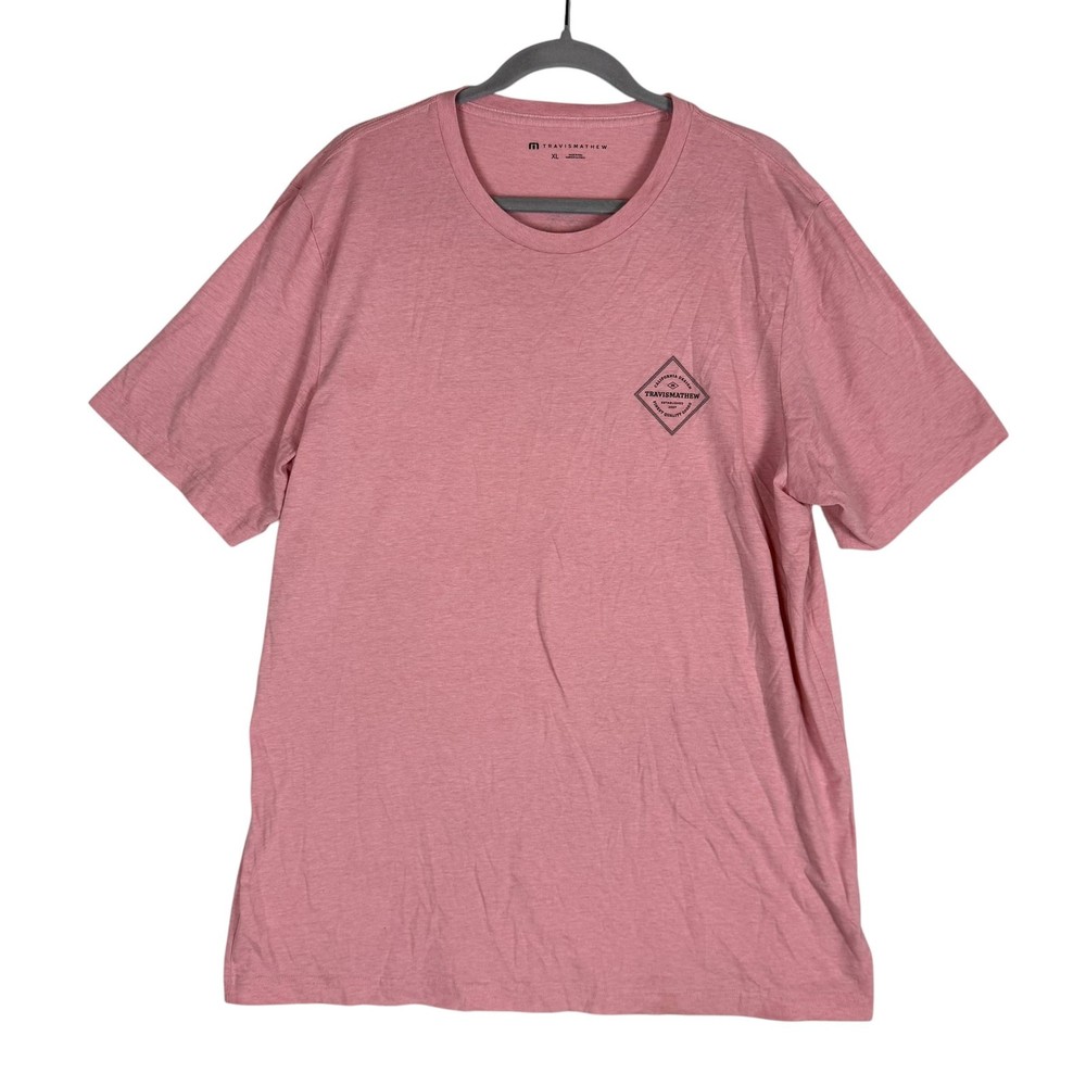 Travis Mathew Shirt Mens XL Pink California Design Double Sided Graphic Tee