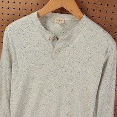 J CREW heritage brushed rib-knit henley t-shirt shirt MEDIUM thermal 90s oarsman