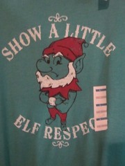 NWT – Christmas Holiday “Show A Little ELF RESPECT” Adult Sz L Green S-Sleeve Te