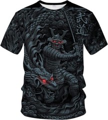 Chinese Warrior Dragon Men’s Short Sleeve T-Shirt Size Medium