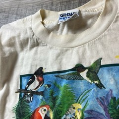 Vintage Kaytee Avian Foundation T-Shirt Mens Large Cream Bird Graphic Nature Tee