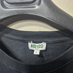 KENZO BLACK WITH BLUE FOIL TIGER T-SHIRTCREW NECK SIZE L PIT-PIT 47CM (GAR21/1
