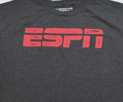 ESPN Mens ESPN Red Logo Charcoal Heather Shirt New S-2XL