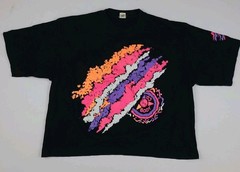 Vintage 90s The Body Co Abstract Print T Shirt Cropped Fit Beach Summer Surf Usa