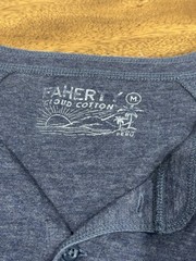 Faherty Cloud Cotton Henley Shirt Mens Medium Navy Long Sleeve Pima Modal